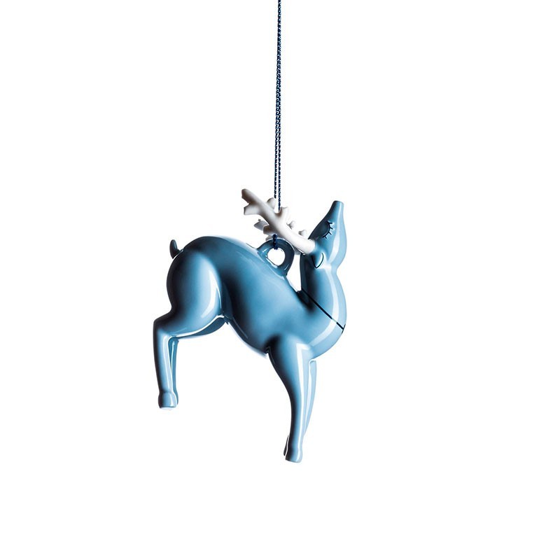 Ornamento Rena – Azul – da coleção Blue Christmas – A Di Alessi