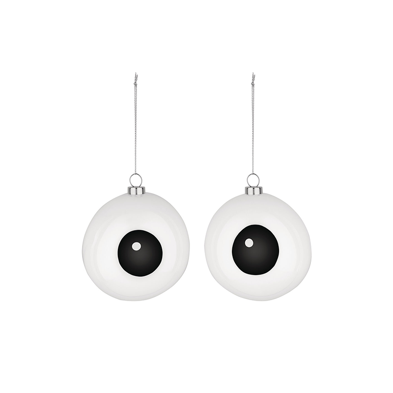 Conjunto de 2 Decorações de Natal Carol – Branco e Preto – Freebies – Alessi