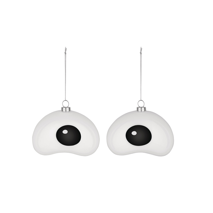 Conjunto de 2 Decorações de Natal Nick – Branco e Preto – Freebies – Alessi