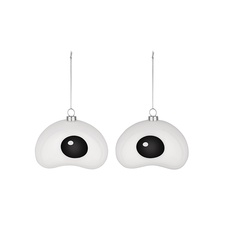 Conjunto de 2 Decorações de Natal Nick – Branco e Preto – Freebies – Alessi