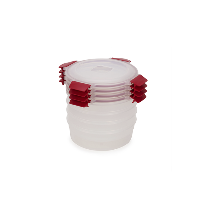 Conjunto 4 Recipientes Redondos 1L – Vermelho – Nest Lock – Joseph Joseph