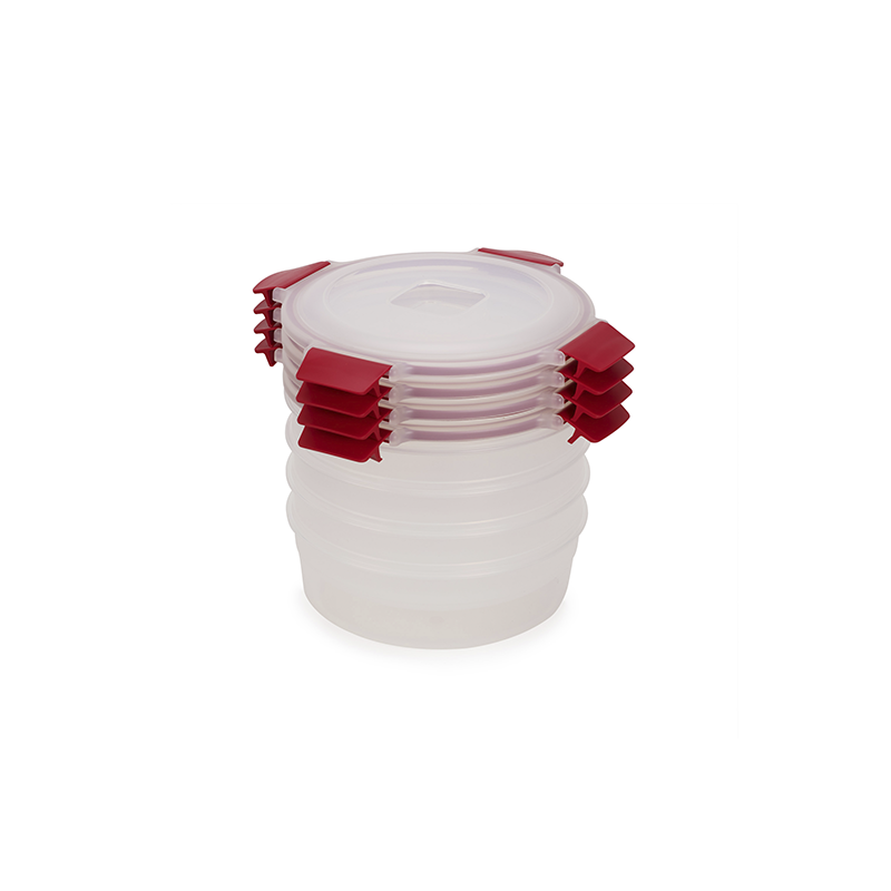 Conjunto 4 Recipientes Redondos 1L – Vermelho – Nest Lock – Joseph Joseph
