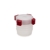 Conjunto 4 Recipientes Redondos 1L – Vermelho – Nest Lock – Joseph Joseph