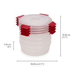 Conjunto 4 Recipientes Redondos 1L – Vermelho – Nest Lock – Joseph Joseph