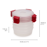 Conjunto 4 Recipientes Redondos 1L – Vermelho – Nest Lock – Joseph Joseph