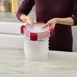 Conjunto 4 Recipientes Redondos 1L – Vermelho – Nest Lock – Joseph Joseph