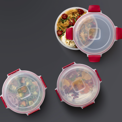 Conjunto 4 Recipientes Redondos 1L – Vermelho – Nest Lock – Joseph Joseph