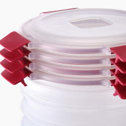 Conjunto 4 Recipientes Redondos 1L – Vermelho – Nest Lock – Joseph Joseph