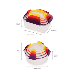 Conjunto 8 Recipientes Diversos – Multicolorido – Nest Lock – Joseph Joseph