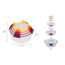 Conjunto 4 Recipientes Redondos Diversos – Multicolorido – Nest Lock – Joseph Joseph