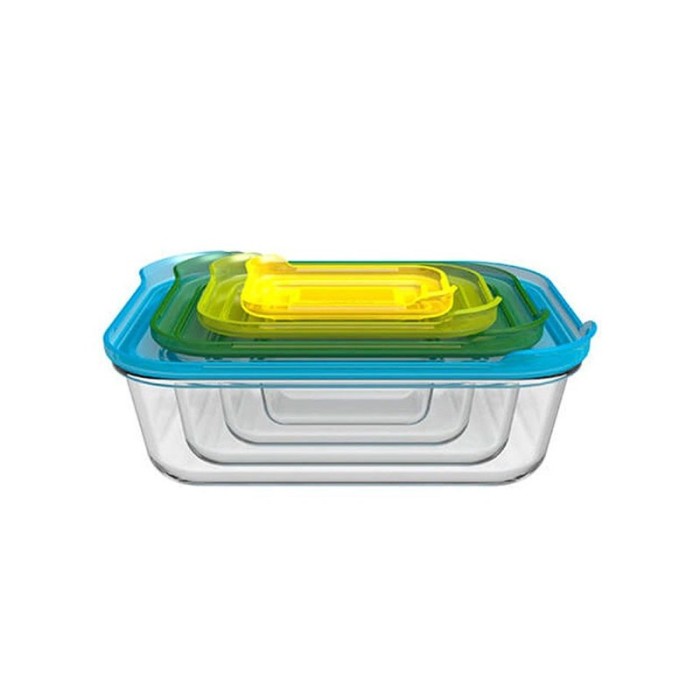 Conjunto de 4 Caixas de Vidro – Transparente – Nest Glass – Joseph Joseph
