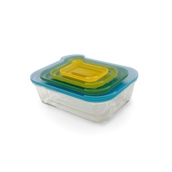 Conjunto de 4 Caixas de Vidro – Transparente – Nest Glass – Joseph Joseph