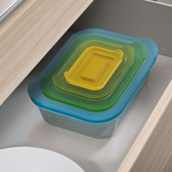 Conjunto de 4 Caixas de Vidro – Transparente – Nest Glass – Joseph Joseph