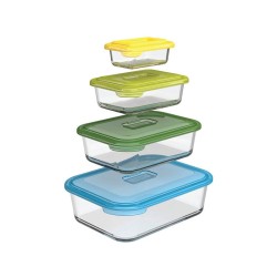 Conjunto de 4 Caixas de Vidro – Transparente – Nest Glass – Joseph Joseph