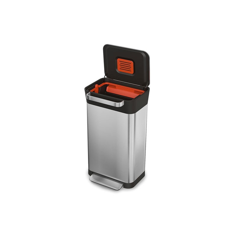 Balde do Lixo Compactador – Prateado – Titan 30 – Joseph Joseph