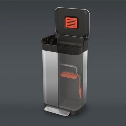 Balde do Lixo Compactador – Prateado – Titan 30 – Joseph Joseph
