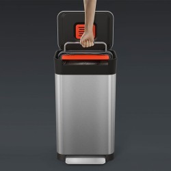 Balde do Lixo Compactador – Prateado – Titan 30 – Joseph Joseph