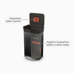 Balde do Lixo Compactador – Preto – Titan 30 – Joseph Joseph