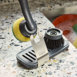 Conjunto Escova e Esponja com Suporte – Preto – SinkTech – Joseph Joseph