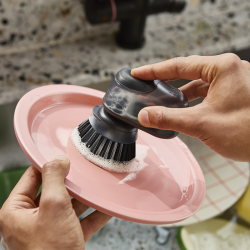 Escova com Doseador de Detergente e Suporte – Transparente – Sinktech – Joseph Joseph