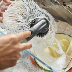 Escova com Doseador de Detergente e Suporte – Cinza e Transparente – SinkTech – Joseph Joseph