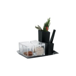 Conjunto para Sal – Transparente e Preto – Cum Grano Salis – Alessi