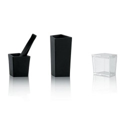 Conjunto para Sal – Transparente e Preto – Cum Grano Salis – Alessi