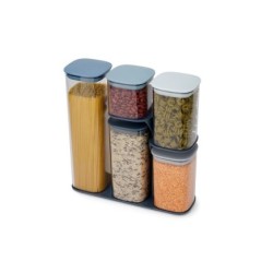 5 Recipientes Herméticos com Suporte – Azul – Podium Sky – Joseph Joseph