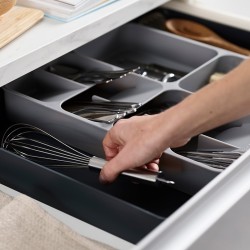 Organizador de Talheres e Gadgets Extensível – Cinza – DrawerStore – Joseph Joseph