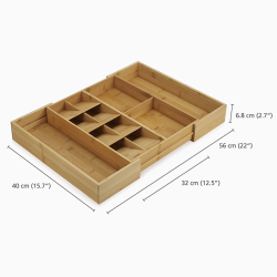 Organizador de Talheres Extensível – Bamboo – DrawerStore – Joseph Joseph