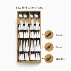 Organizador de Talheres Compacto Grande – Bamboo – DrawerStore – Joseph Joseph