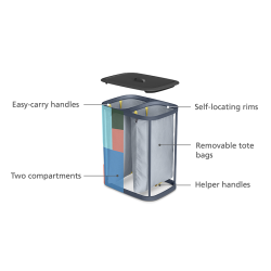 Cesto para Roupa Suja 90L J Lawes – Multicolorido – Tota – Joseph Joseph