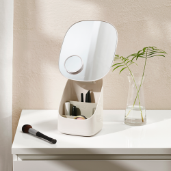 Espelho de Mesa com Organizador de Cosméticos – Creme – Viva – Joseph Joseph