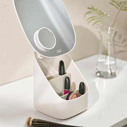 Espelho de Mesa com Organizador de Cosméticos – Creme – Viva – Joseph Joseph