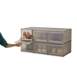 Conjunto de 6 Caixas de Arrumação para Sapatos – Cinza – Shoecase – Joseph Joseph