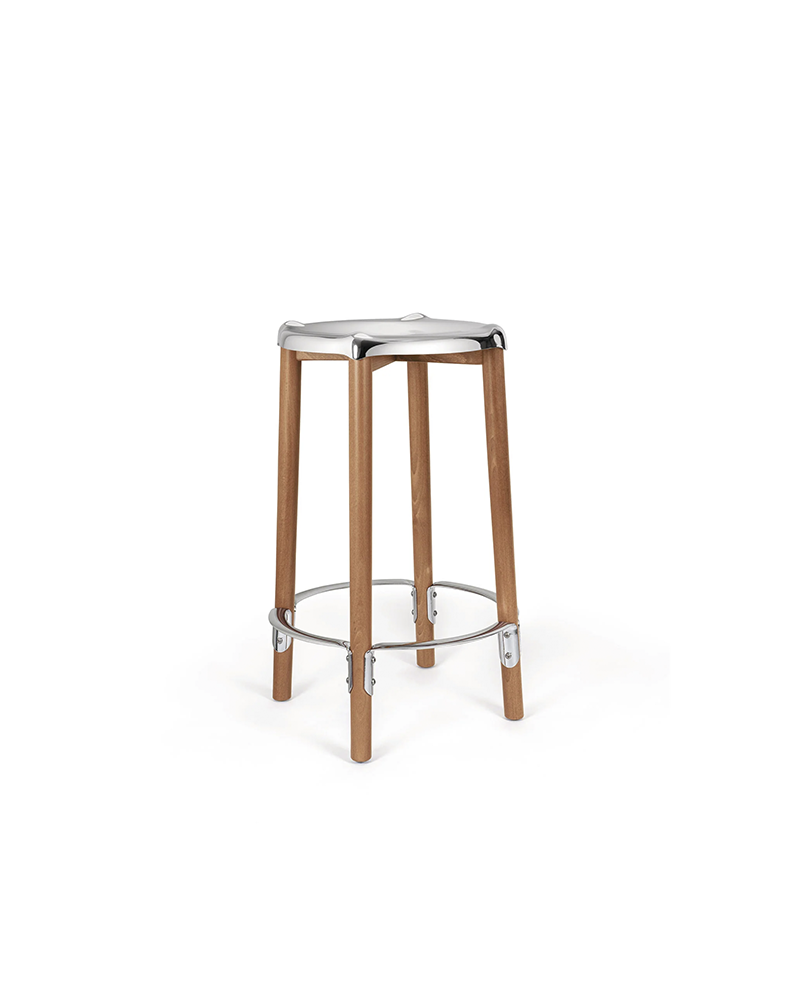 High Stool Footstool Poêle Steel