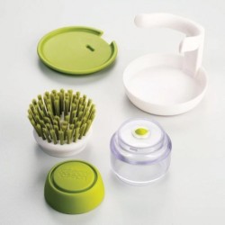 Escova Com Distribuidor - Palm Scrub Branco E Verde - Joseph Joseph