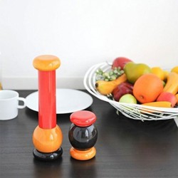 Moinho de Sal, Pimenta e Especiarias em Madeira Preto, Vermelho E Amarelo - Alessi