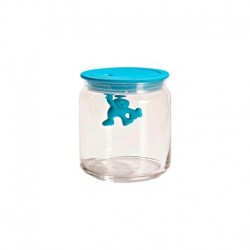 Frasco com Tampa Hermética Azul 700ml - Gianni a little man holding on tight - A Di Alessi