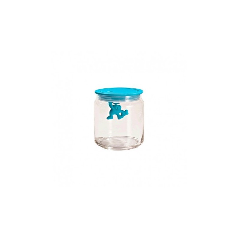 Frasco com Tampa Hermética Azul 700ml - Gianni a little man holding on tight - A Di Alessi