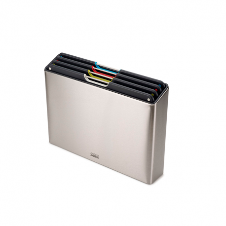 Set de 4 tablas de cortar con estuche de acero inoxidable - Folio Steel - Joseph Joseph