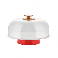 Prato para Bolo com Campânula Vermelho - Mattina - Alessi