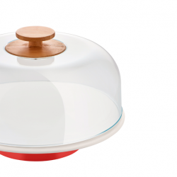 Prato para Bolo com Campânula Vermelho - Mattina - Alessi