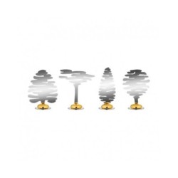 Conj. 4 Marcadores de Mesa Diversos - BarkPlace Tree Aço - Alessi