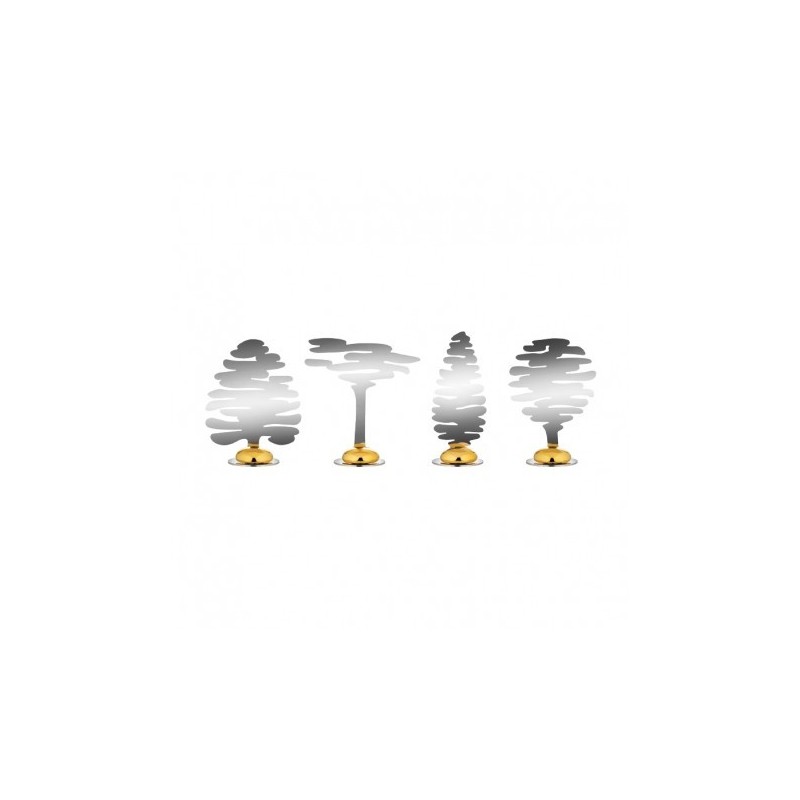 Conj. 4 Marcadores de Mesa Diversos - BarkPlace Tree Aço - Alessi