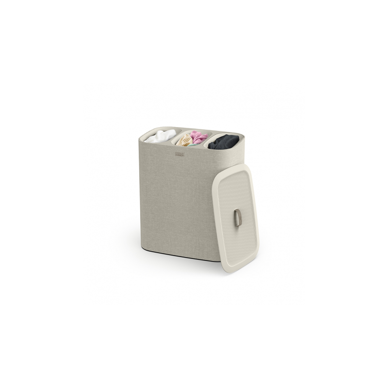 Cesto para Roupa Tripartido 90L Cru - Tota Trio - Joseph Joseph
