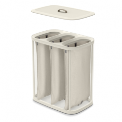 Cesto para Roupa Tripartido 90L Cru - Tota Trio - Joseph Joseph