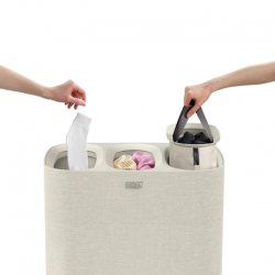 Cesto para Roupa Tripartido 90L Cru - Tota Trio - Joseph Joseph