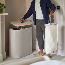 Cesto para Roupa Tripartido 90L Cru - Tota Trio - Joseph Joseph
