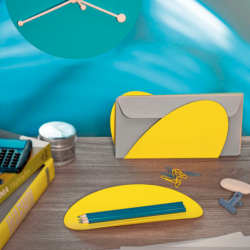 Conjunto de 2 Recipientes Escritório Amarelo - Ellipse - Alessi